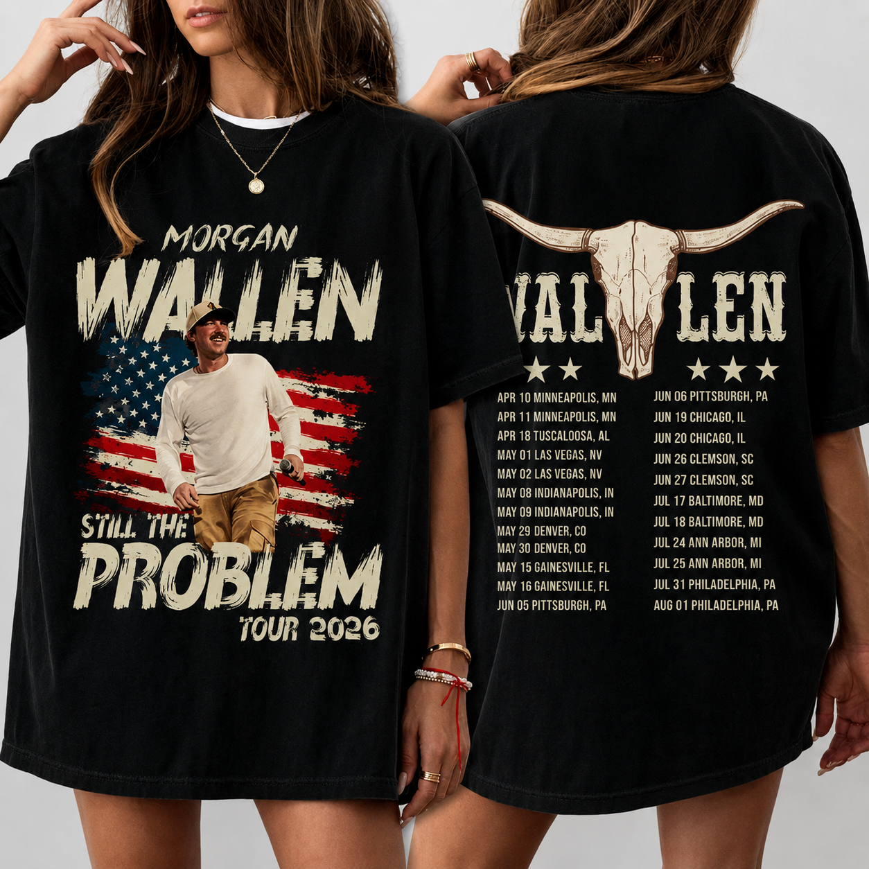 Wallen Still The Problem Tour 2026 Shirt vintage country concert tee front back graphic shirt
