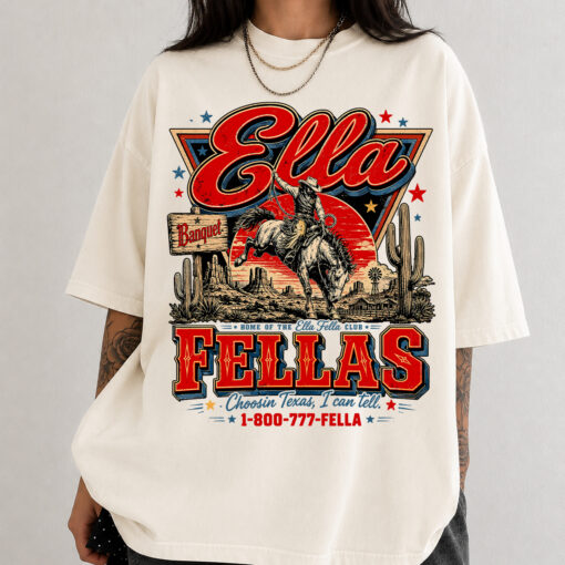 Ella's Fellas Shirt Retro Western Cowgirl Club Comfort Colors Tee