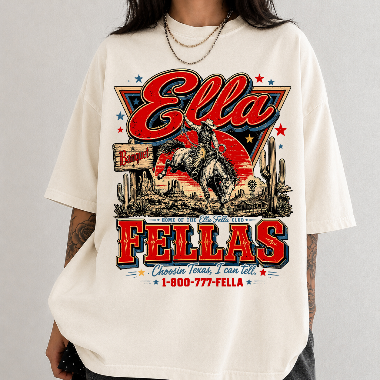 Ella's Fellas Shirt Retro Western Cowgirl Club Comfort Colors Tee