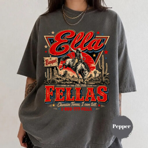 Ella's Fellas Shirt Retro Western Cowgirl Club Comfort Colors Tee