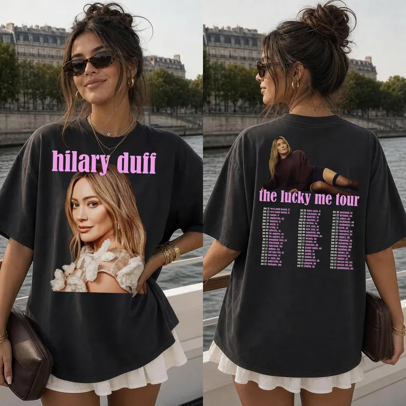 photo_2026-07-21_22-17-24 Hilary Duff Lucky Me Tour 2026 Tee, Y2K Nostalgia, Lizzie McGuire